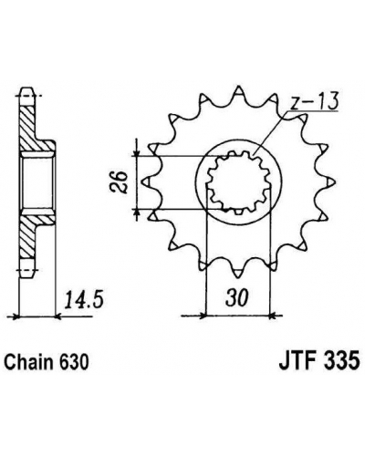 JT řetězové kolečko F 335-15 