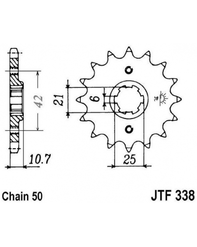 JT reťazové koliesko F 338-16