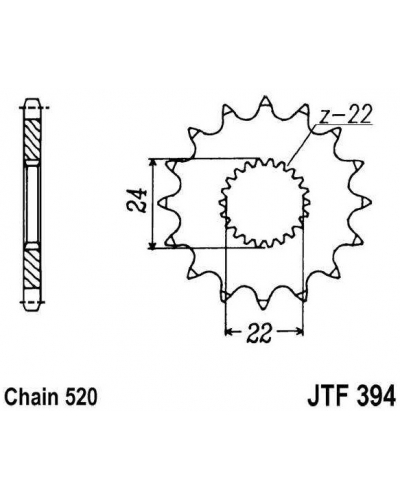 JT řetězové kolečko F 394-14