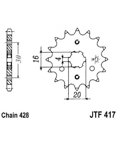 JT reťazové koliesko F 417-16