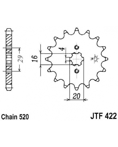 JT řetězové kolečko F 422-12