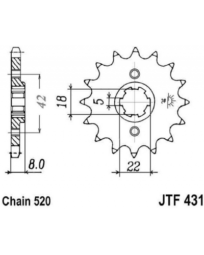 JT řetězové kolečko F 435-15 