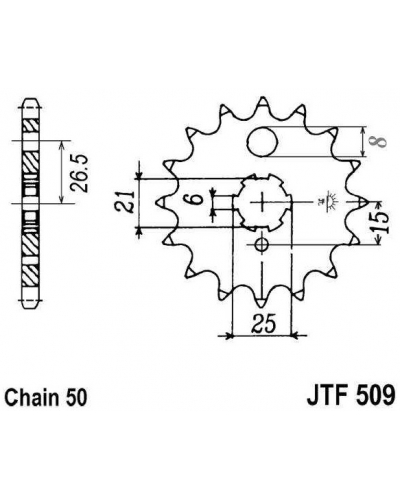 JT řetězové kolečko F 509-15
