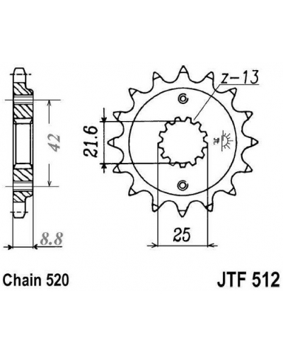 JT řetězové kolečko F 512-16RB