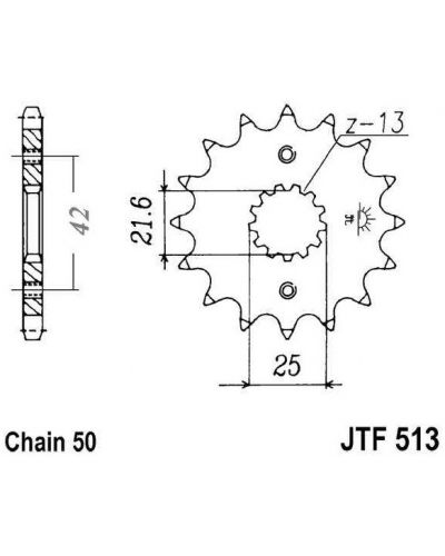 JT řetězové kolečko F 513-15RB