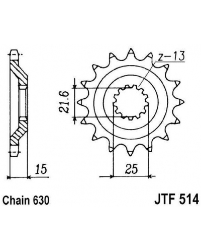 JT řetězové kolečko F 514-15