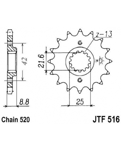 JT řetězové kolečko F 516-15 