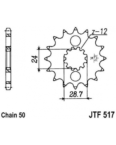 JT řetězové kolečko F 517-18