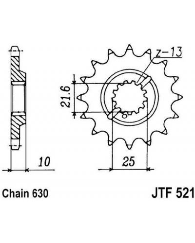 JT reťazové koliesko F 521-15