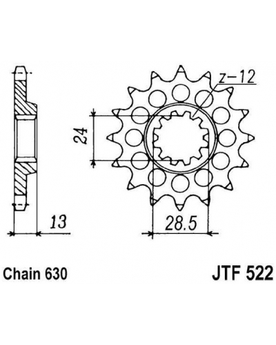 JT řetězové kolečko F 522-15 