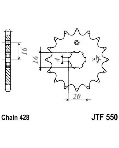 JT reťazové koliesko F 550-15