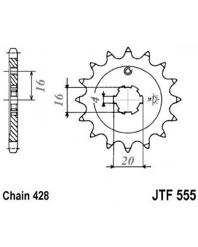 JT řetězové kolečko F 555-14