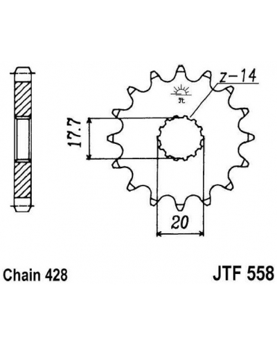 JT řetězové kolečko F 558-15