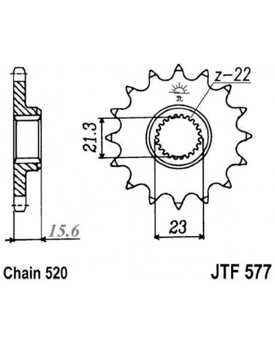 JT řetězové kolečko F 577-15RB