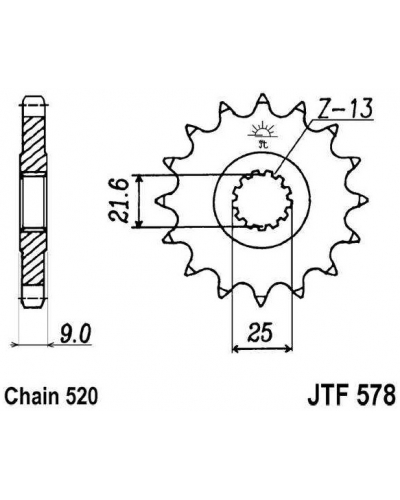 JT reťazové koliesko F 578-16