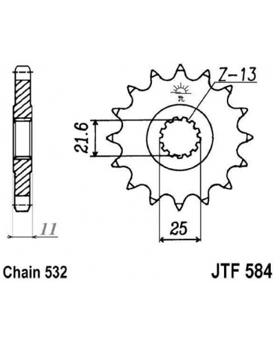 JT reťazové koliesko F 584-16