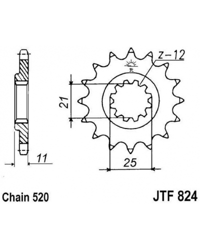JT řetězové kolečko F 824-15
