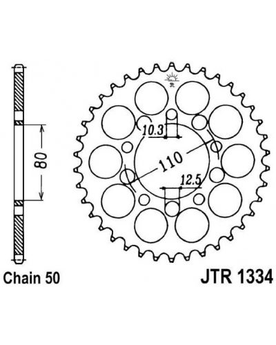 JT řetězová rozeta R 1334-36 