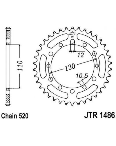 JT řetězová rozeta R 1486-40