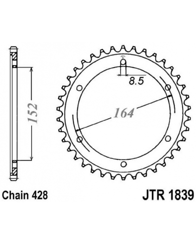 JT řetězová rozeta R 1839-55