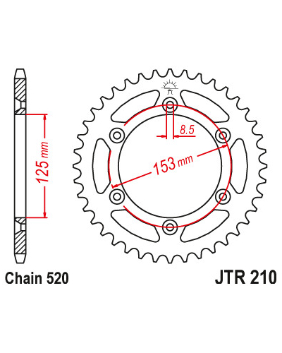 JT řetězová rozeta R 210-49 