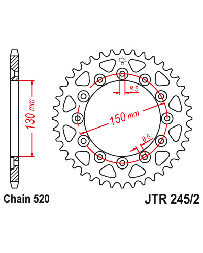 JT řetězová rozeta R 245/2-39