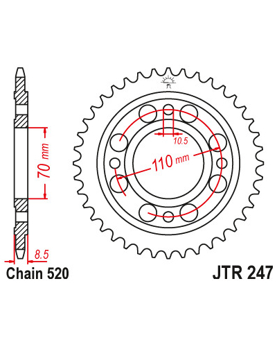 JT řetězová rozeta R 247-35