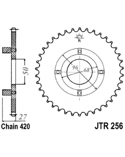 JT řetězová rozeta R 256-43