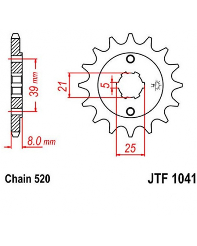 JT Řetězové kolečko F 1041-14 14 zubů, 520