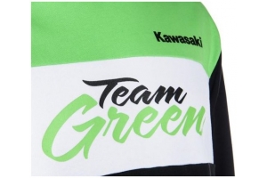 KAWASAKI mikina s kapucí TEAM GREEN black/white/green 
