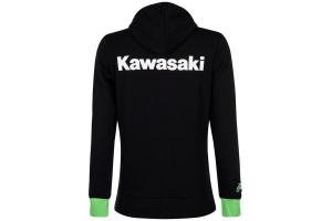 KAWASAKI mikina s kapucí TEAM GREEN dámská black/white/green