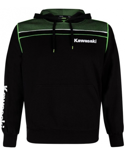KAWASAKI mikina s kapucí SPORTS black/green 