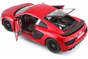 MAISTO Audi R8 V10 Plus metal červená assembly line 1:24