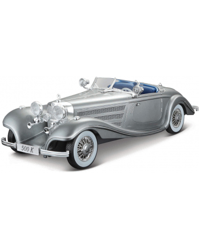 MAISTO 1936 Mercedes-Benz 500 K Typ Specialroadster metal šedá 1:18