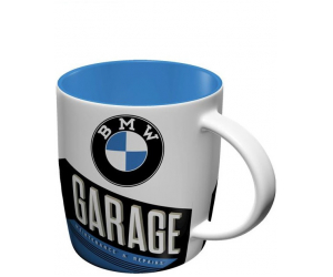 NOSTALGIC ART hrnček BMW GARAGE white/blue