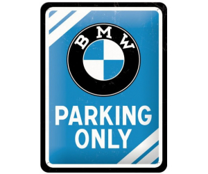 NOSTALGIC ART parkovacia ceduľa BMW blue
