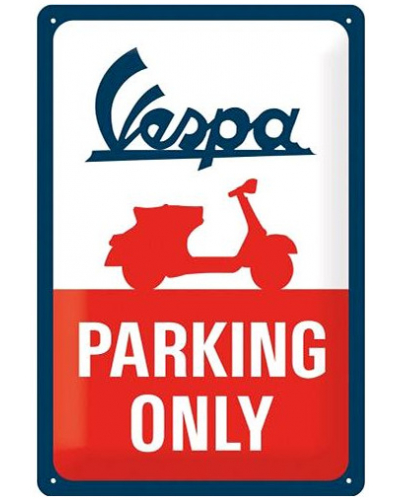 NOSTALGIC ART parkovacia ceduľa VESPA white/blue/red