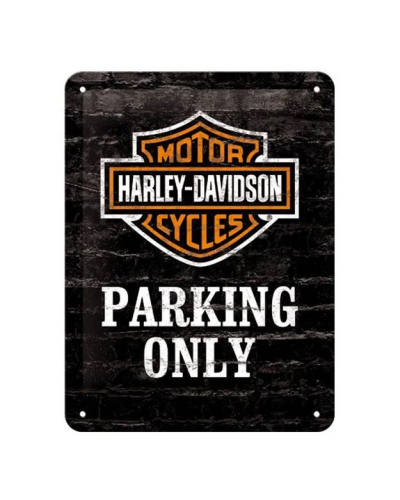 NOSTALGIC ART parkovacia ceduľa HARLEY-DAVIDSON black/orange