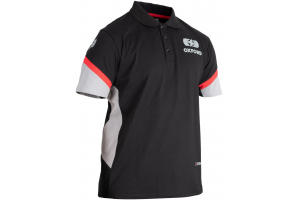 OXFORD tričko s golierom RACING čierne/šedé/červené