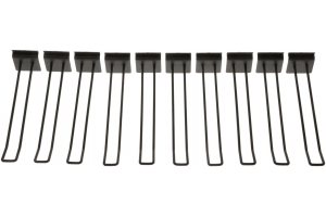 OXFORD háky pro stojany s drátovým programem krátké černé matné sada 10 ks délka háku 180 mm