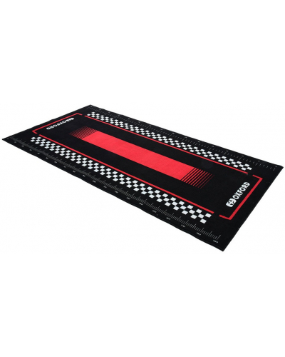 OXFORD textilní koberec pod motocykl PITLANE RED L červená/černá rozměr 200 x 100 cm splňující předpisy FIM