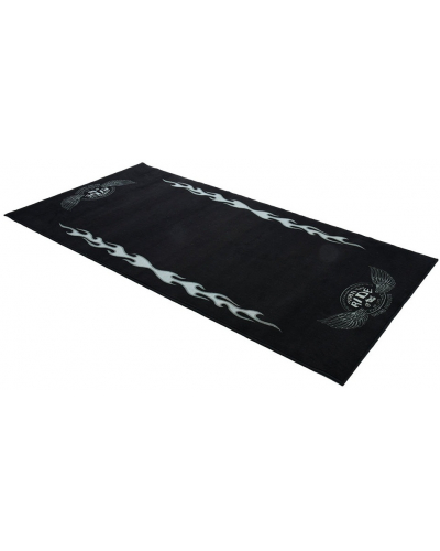 OXFORD textilní koberec pod motocykl FLAME L šedá/černá rozměr 200 x 100 cm splňující předpisy FIM