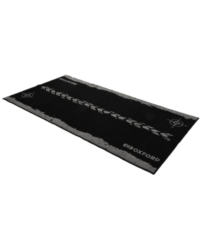 OXFORD textilní koberec pod motocykl ADVENTURE L šedá/černá rozměr 200 x 100 cm splňující předpisy FIM