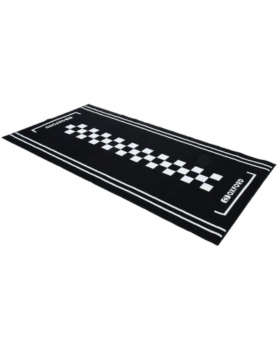 OXFORD textilní koberec pod motocykl CAFE L bílá/černá rozměr 200 x 100 cm splňující předpisy FIM