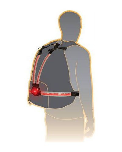OXFORD světelný pás Commuter X4 s LED světlem pro aktivní ochranu na tělo nebo na batoh světelný tok 30 až 70 lm