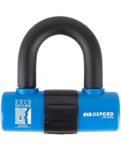 OXFORD zámok U profil HD MINI čierny/modrý priemer čapu 14 mm