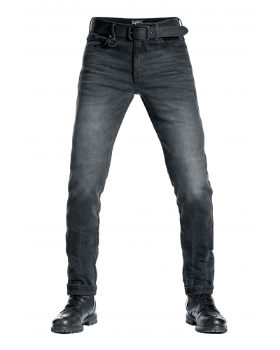 PANDO MOTO nohavice jeans ROBBY COR 01 Short washed black