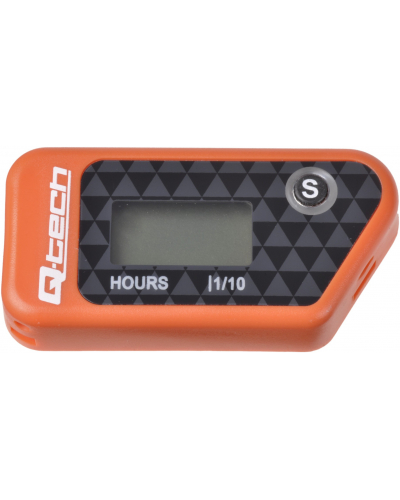 Q-TECH merač motohodín bezdrôtový s nulovateľným počítadlom oranžový