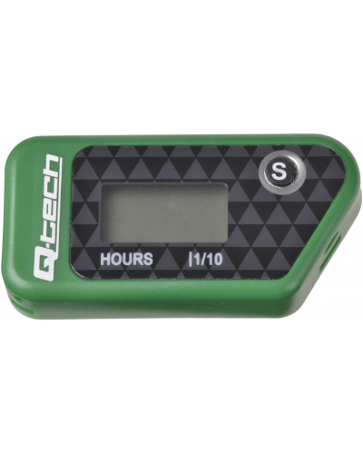 Q-TECH merač motohodín bezdrôtový s nulovateľným počítadlom zelený