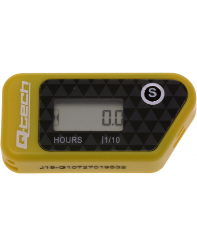 Q-TECH měřič motohodin bezdrátový s nulovatelným počítadlem žlutý